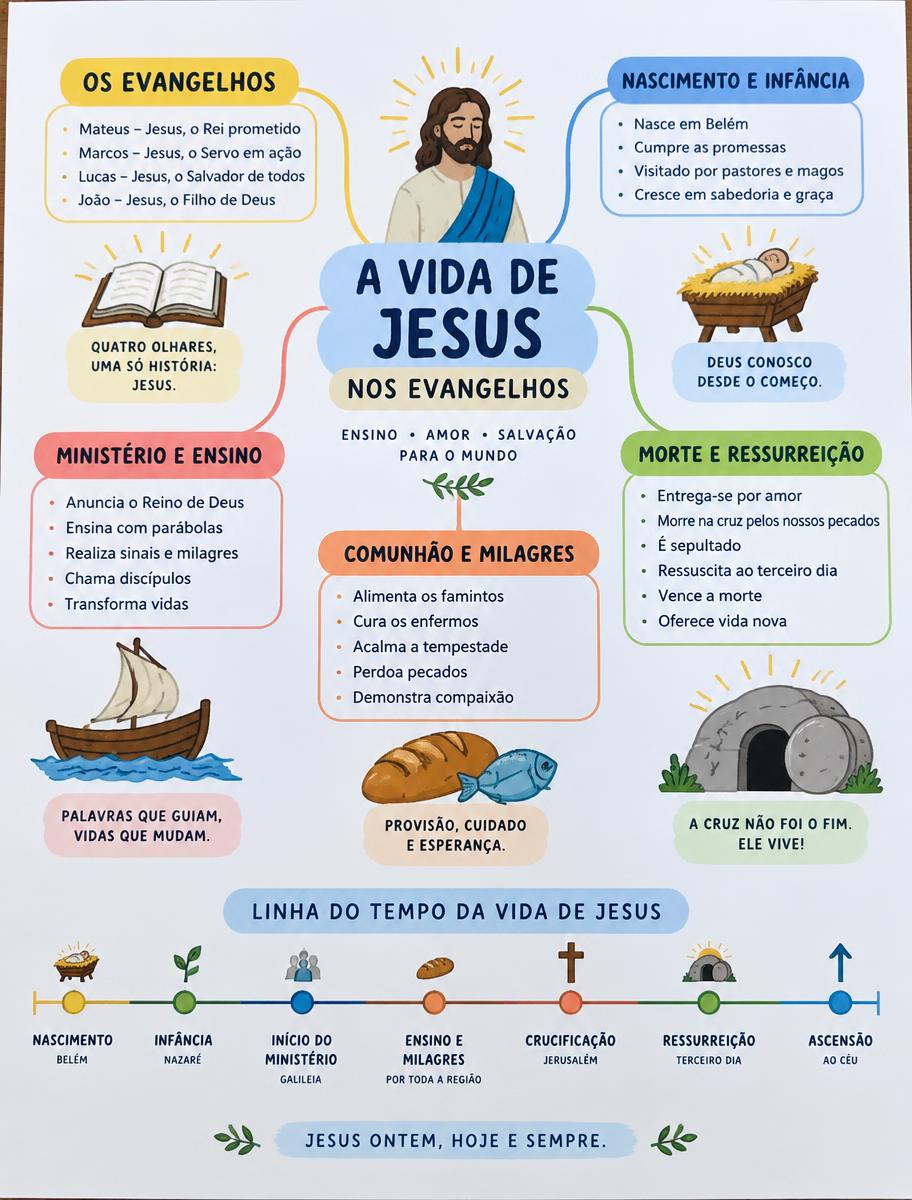 Mapa mental da vida de Jesus